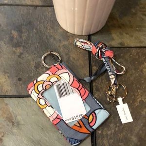 Vera Bradley zip id  & lanyard tropical evening